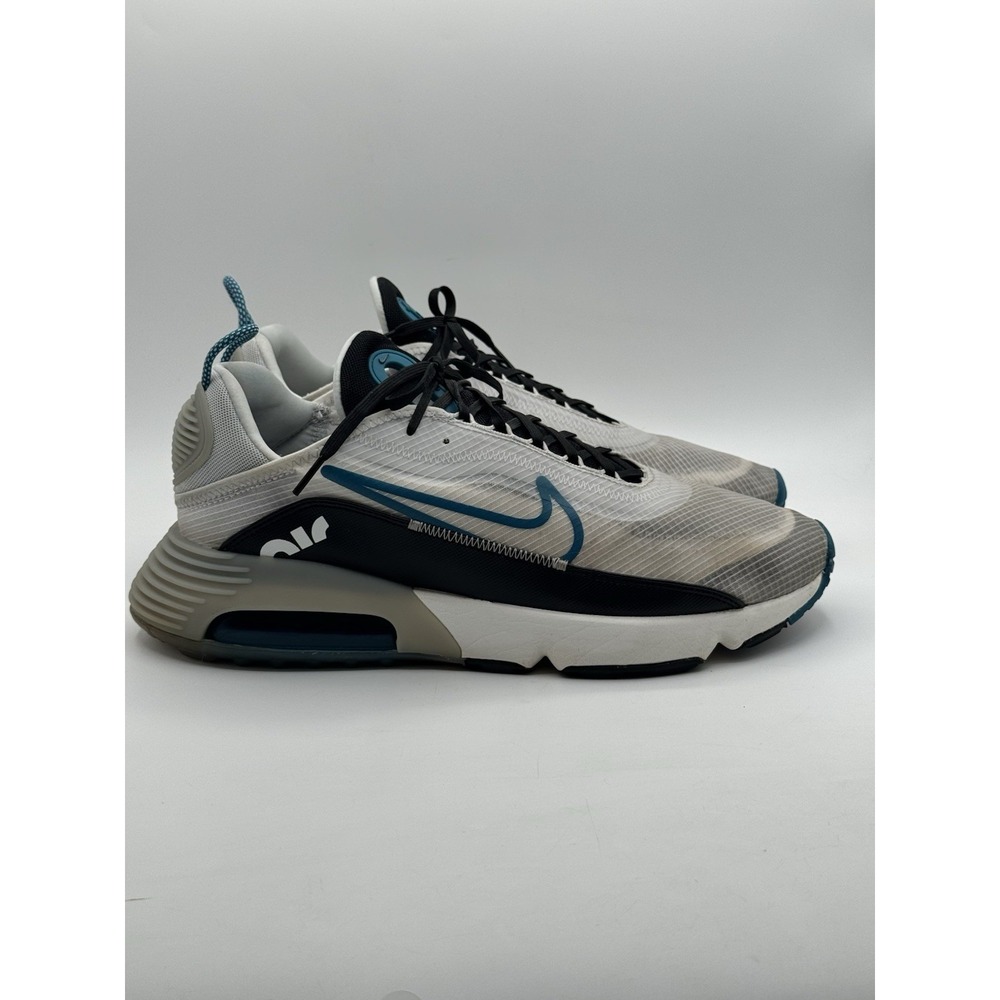 Nike Air Max 2090 Running Shoes Mens  SZ 13 White/Blue/Black Cushion Speed Lace